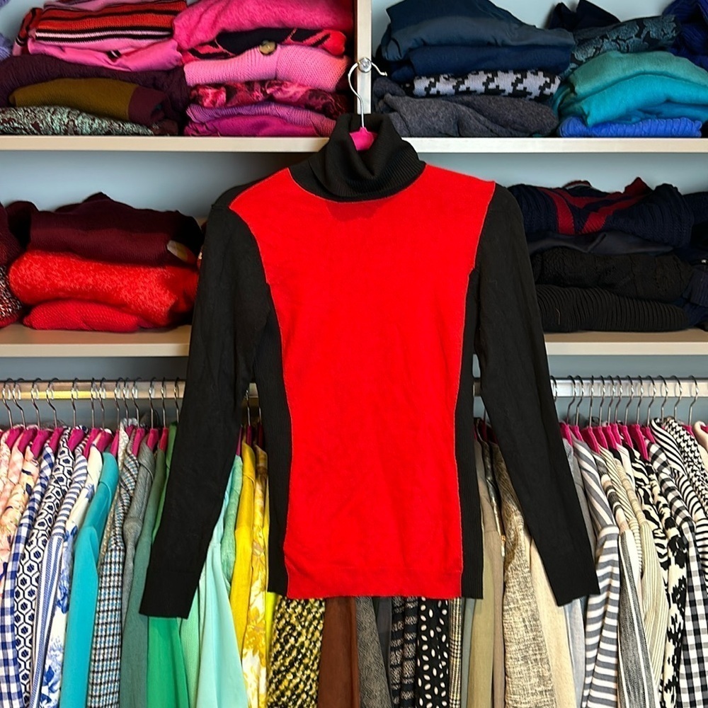 The Limited navy and red long sleeve turtleneck sweater size XS